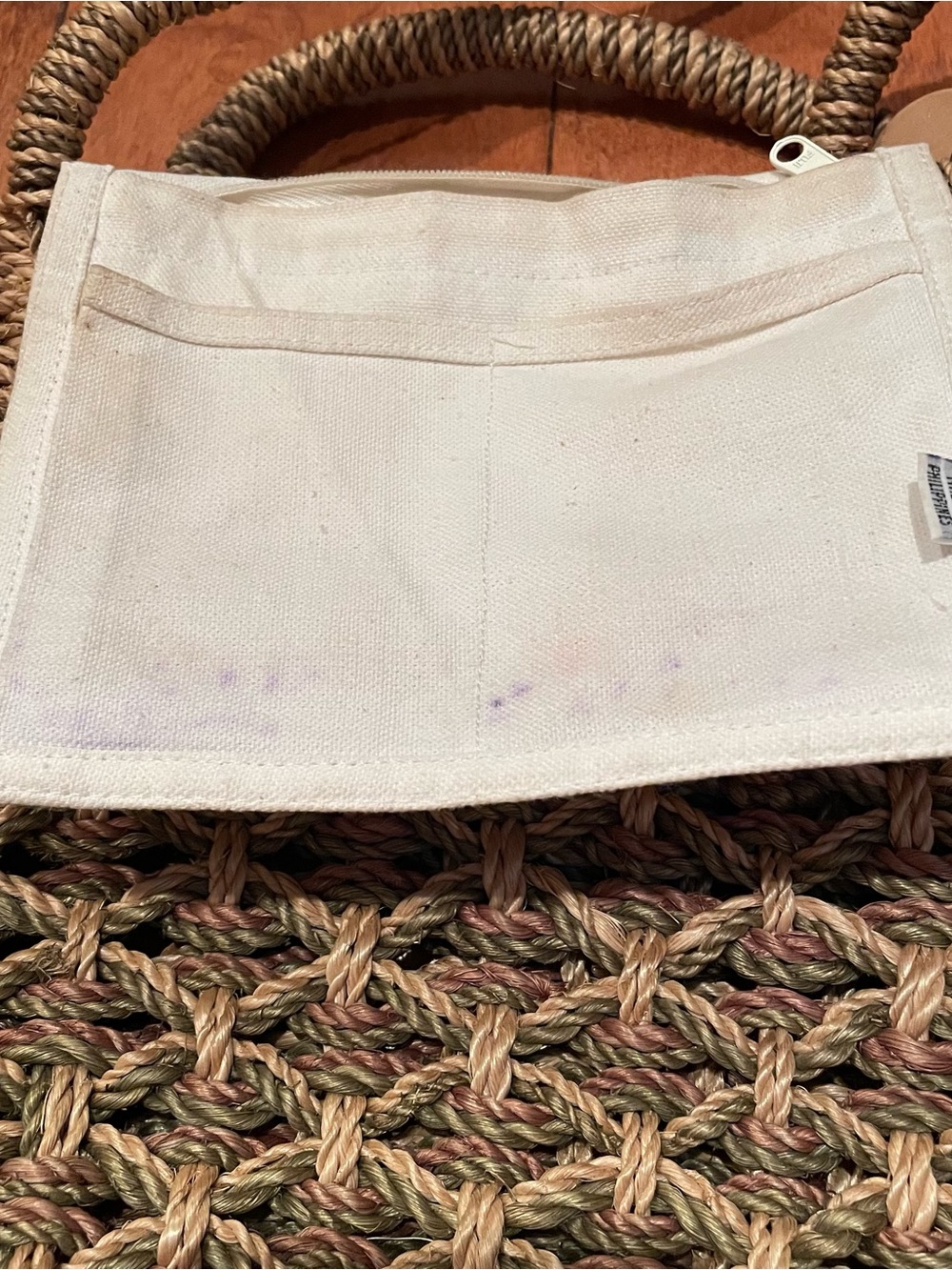 Nine West Natural Brown Woven Seagrass Tote - Picture 12 of 15